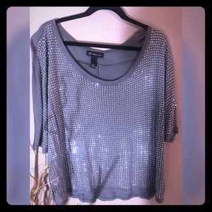 INC RHINESTONE OVERSIZED TEE